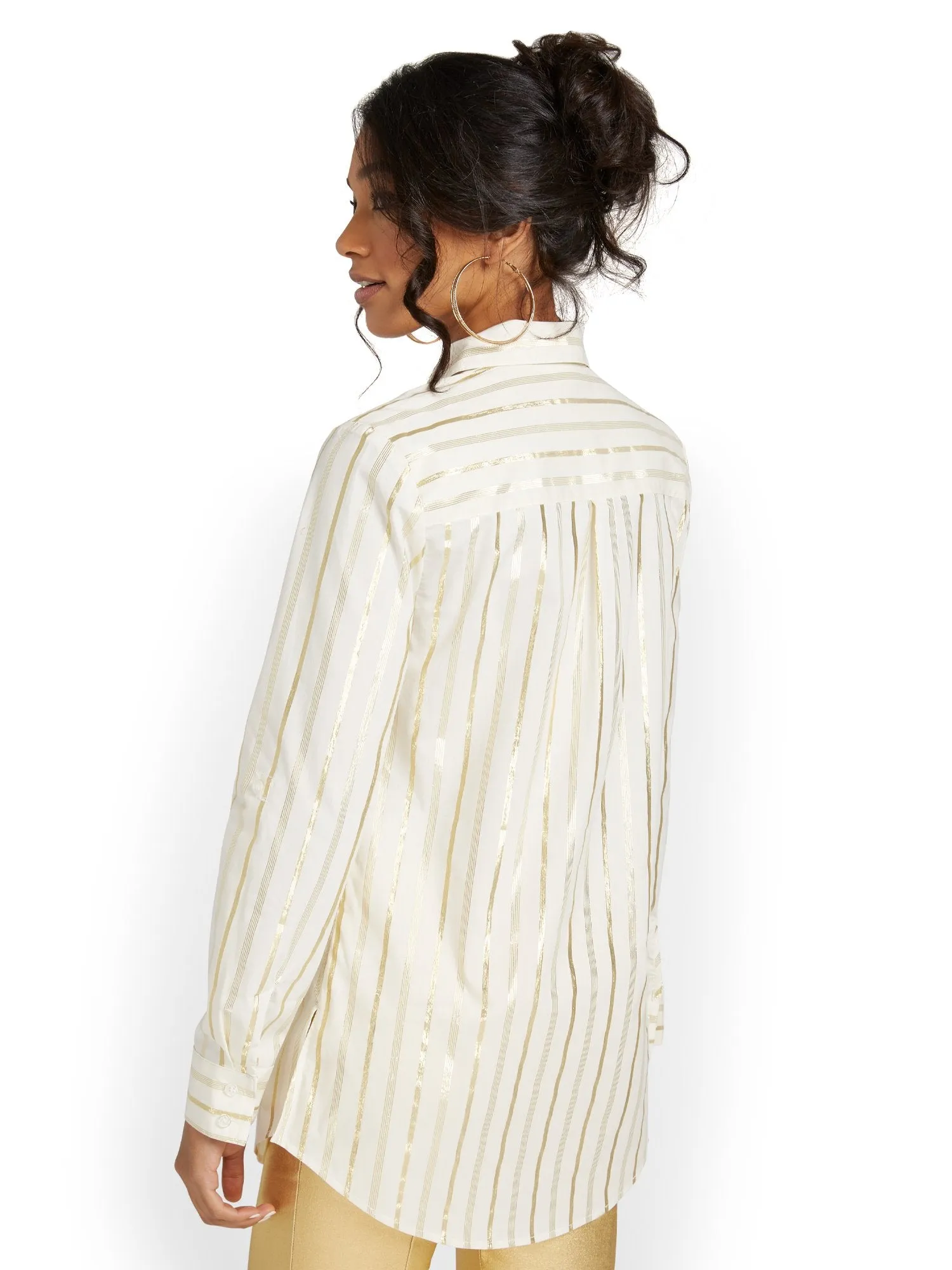 Madison Tunic Shirt - Metallic Stripe