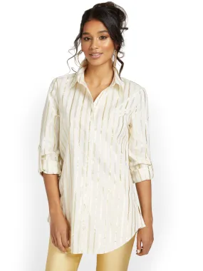 Madison Tunic Shirt - Metallic Stripe