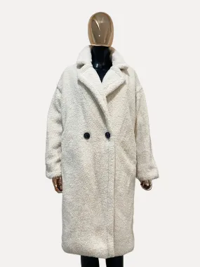 Mid Length Teddy Coat Bone