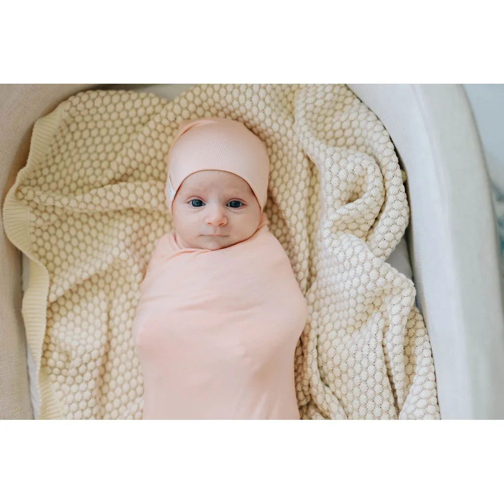 Modal Swaddle & Beanie Set in Gift Box - Rose Pink