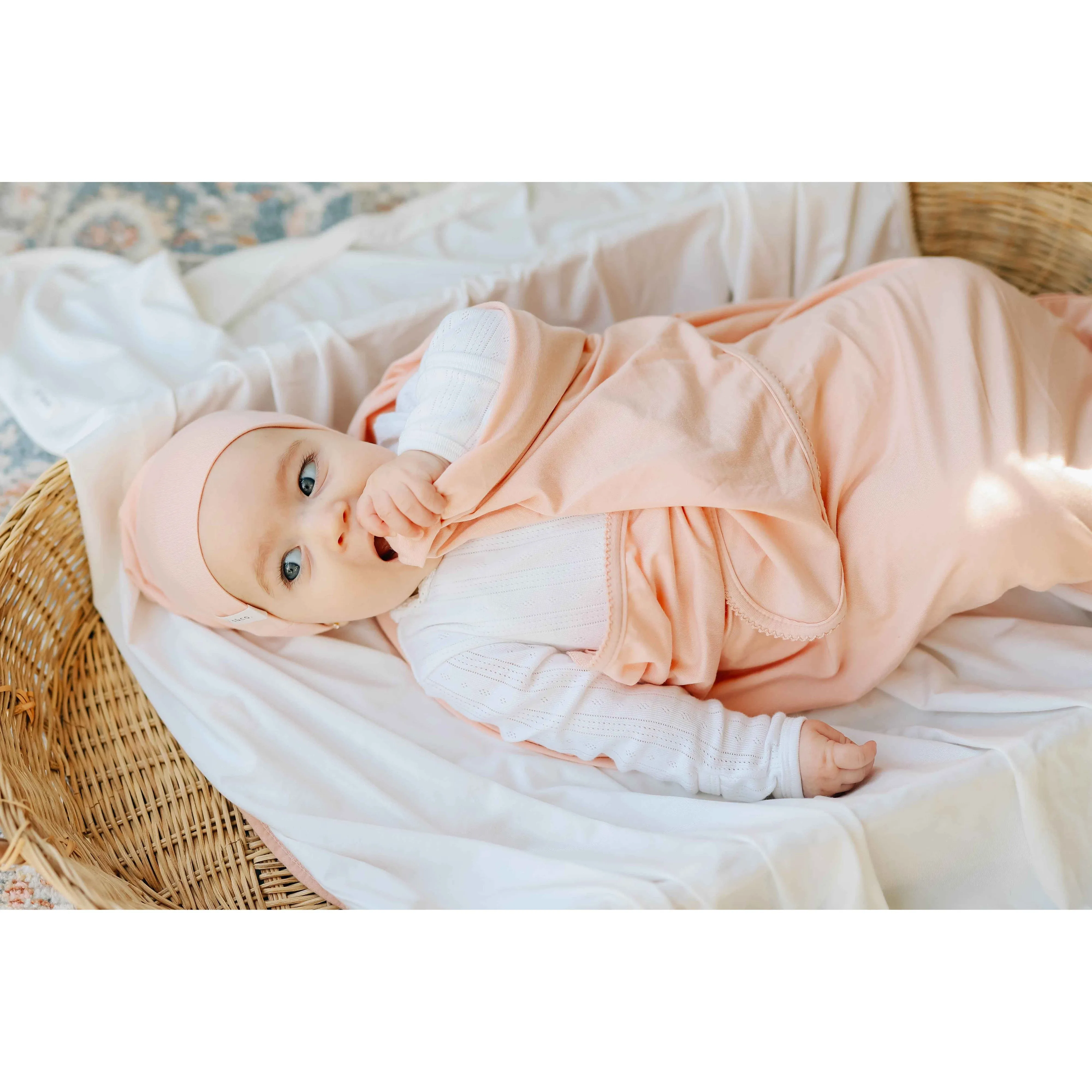 Modal Swaddle & Beanie Set in Gift Box - Rose Pink