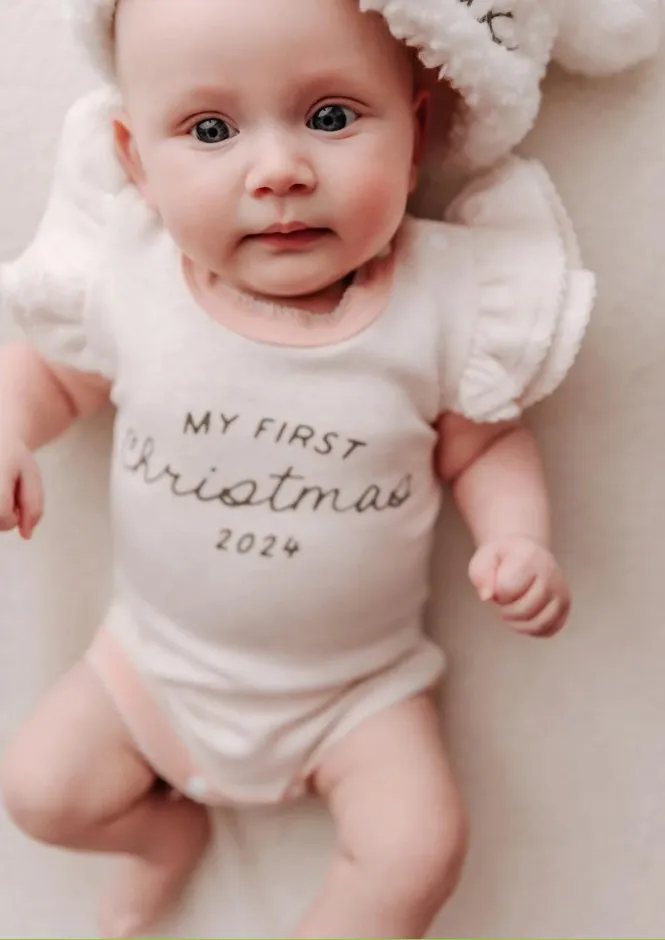 My First Christmas Pink Bodysuit 2024 - Bencer & Hazelnut