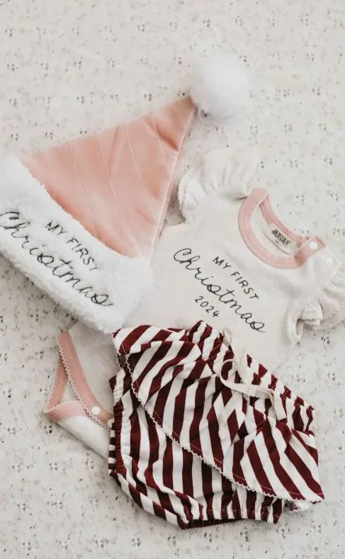 My First Christmas Pink Bodysuit 2024 - Bencer & Hazelnut