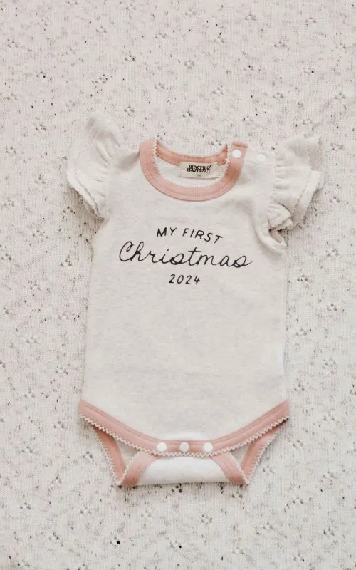 My First Christmas Pink Bodysuit 2024 - Bencer & Hazelnut
