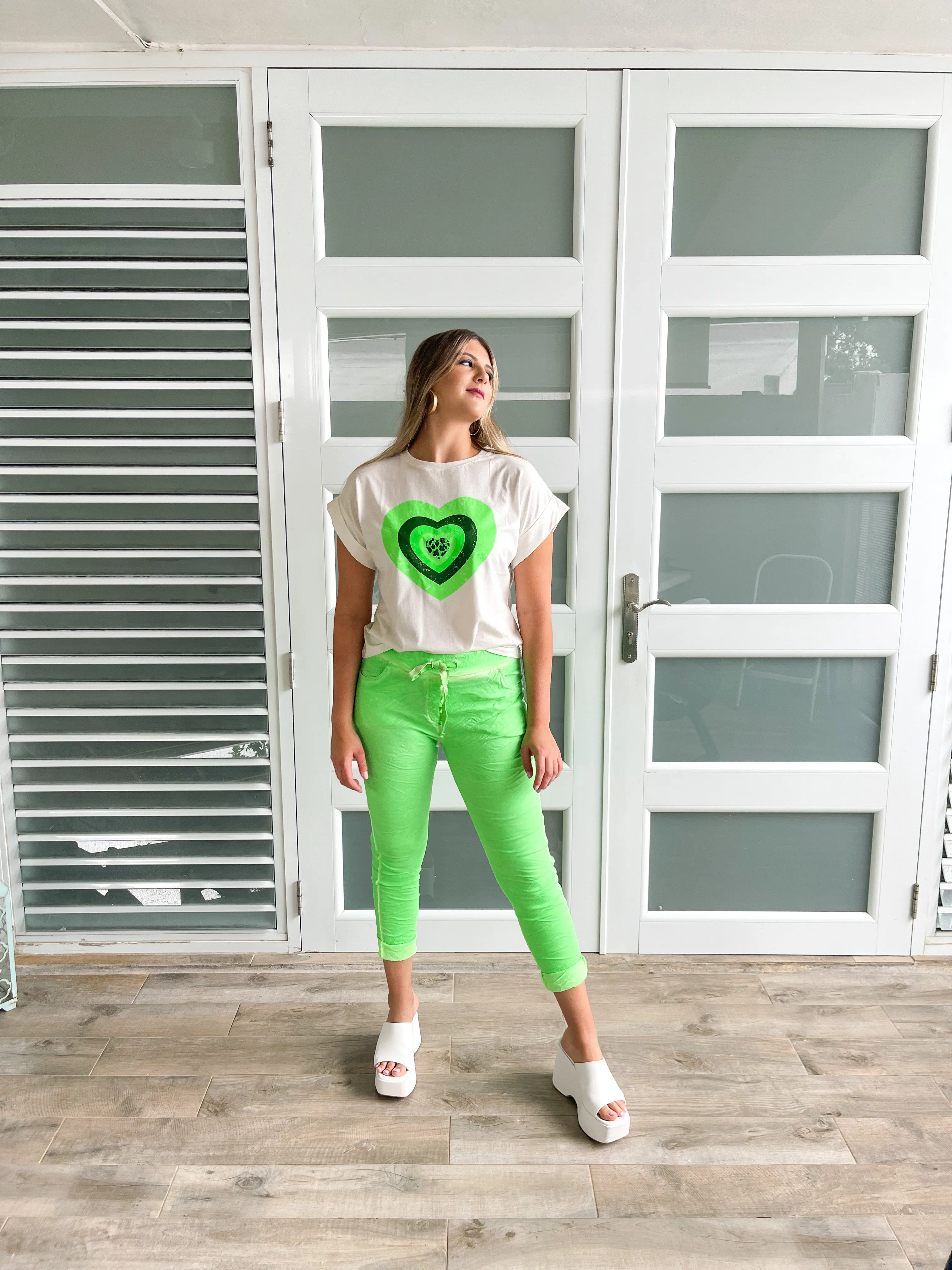 NEON CRINKLE JOGGERS