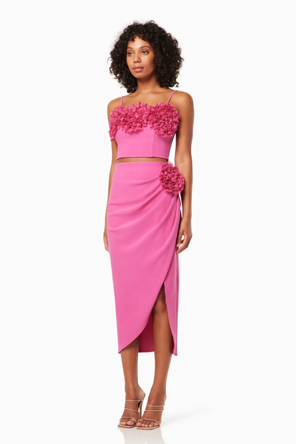 NIKA Floral Side Slit Midi Two Piece