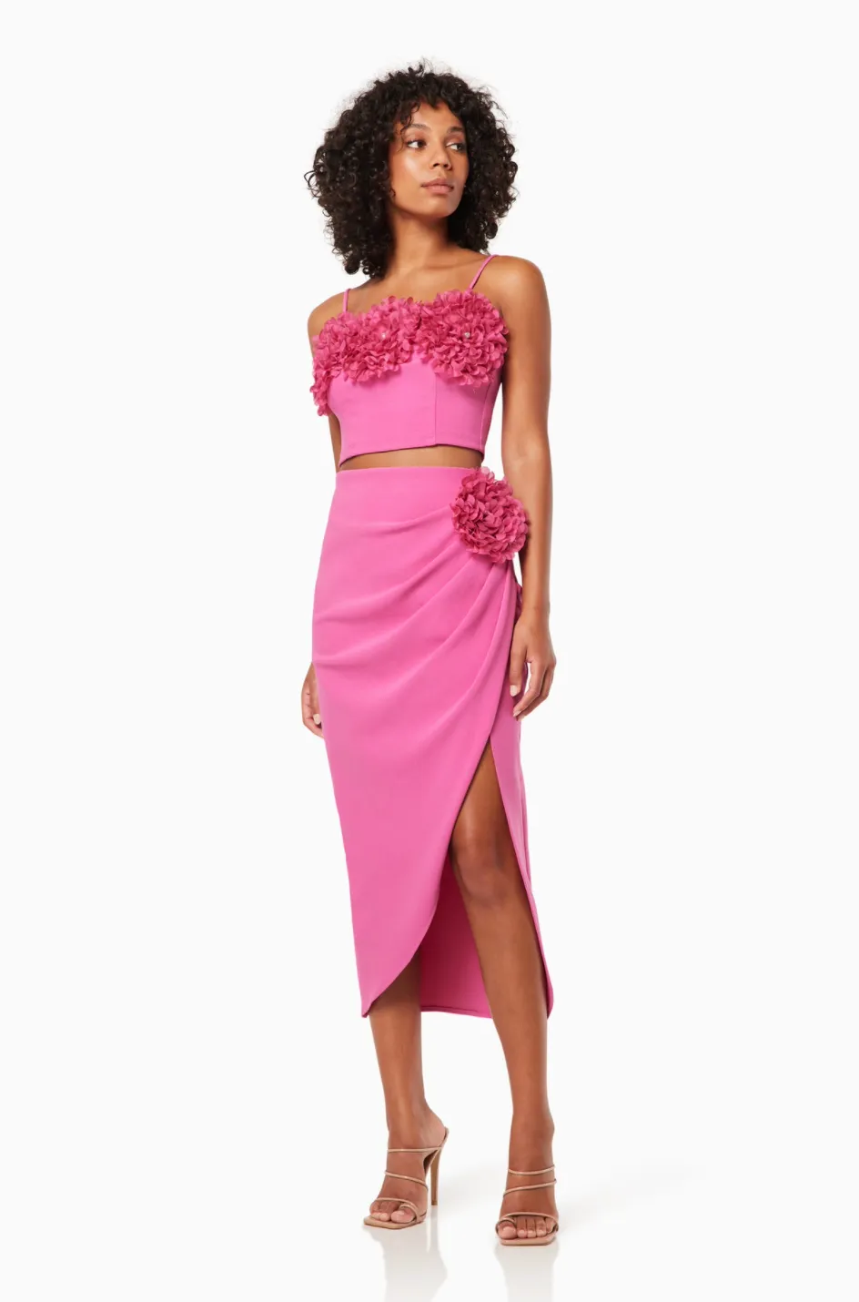 NIKA Floral Side Slit Midi Two Piece