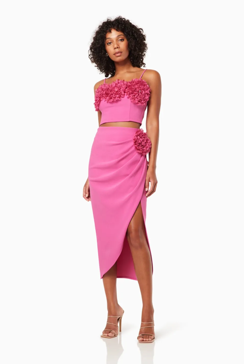 NIKA Floral Side Slit Midi Two Piece