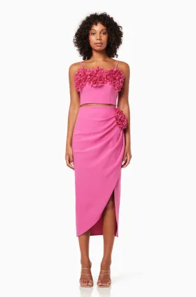 NIKA Floral Side Slit Midi Two Piece