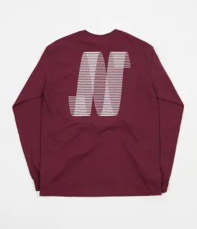 North N Logo Long Sleeve T-Shirt - Burgundy / White
