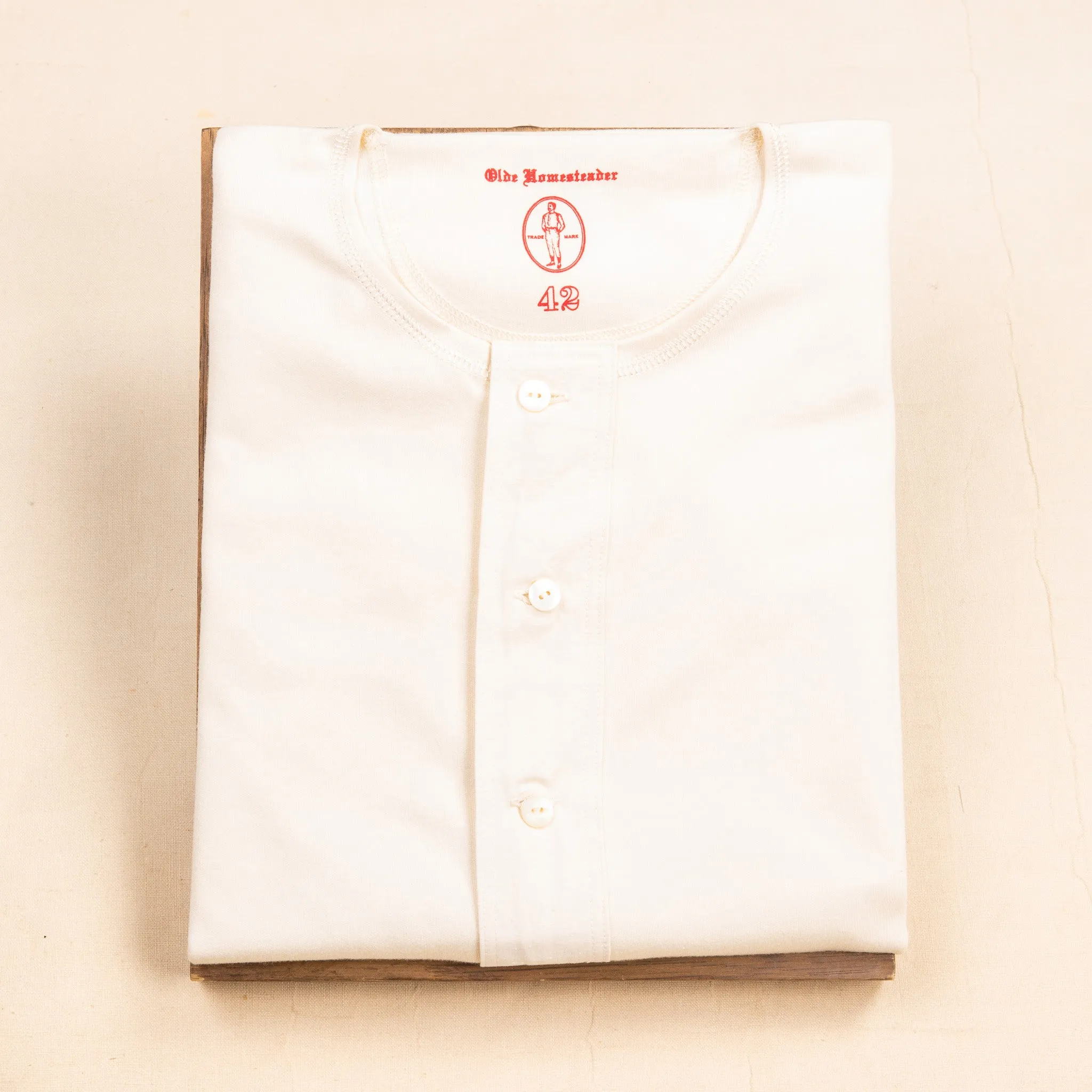 Olde Homesteader for BSC Uniform Henley Neck Short Sleeve Ivory