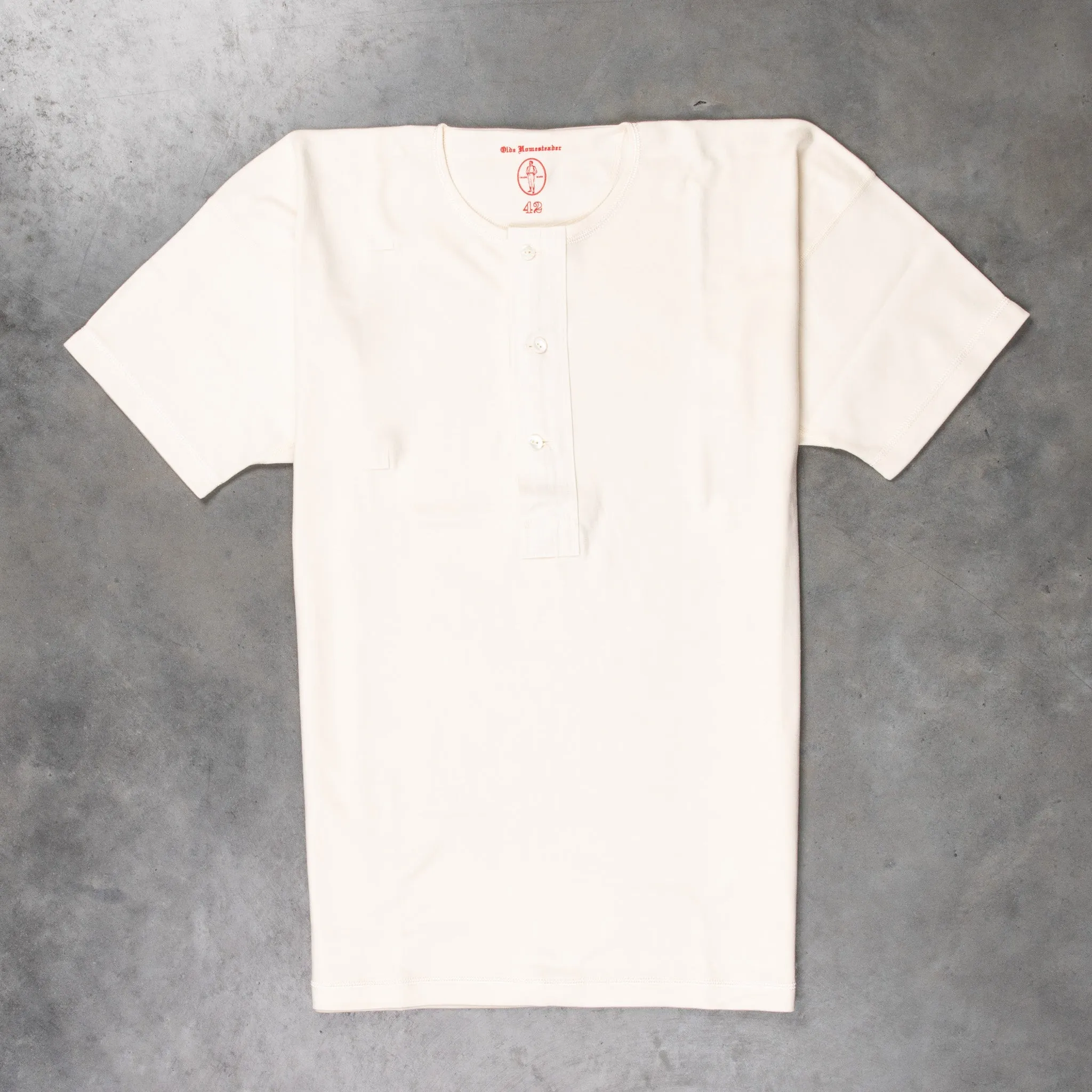 Olde Homesteader for BSC Uniform Henley Neck Short Sleeve Ivory