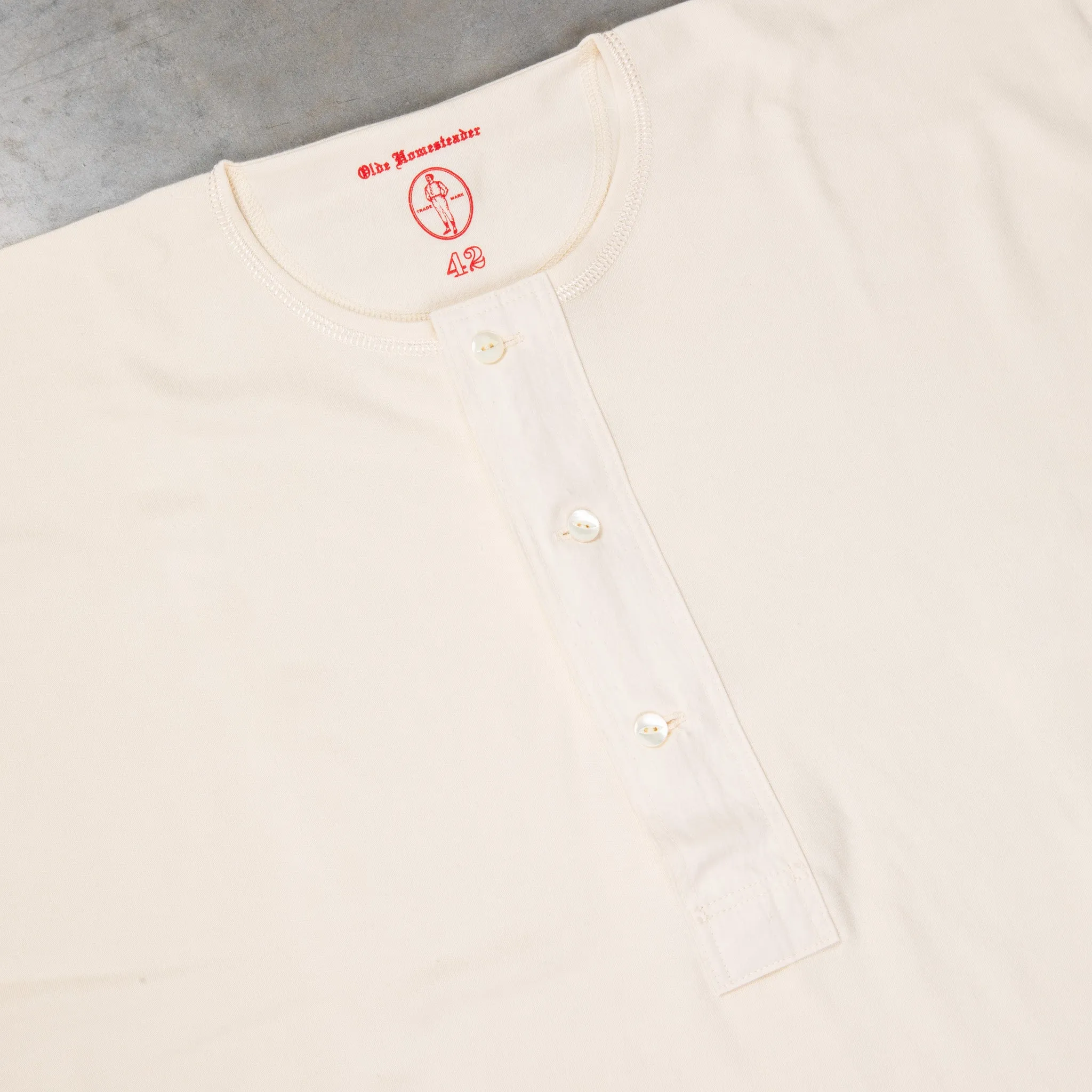 Olde Homesteader for BSC Uniform Henley Neck Short Sleeve Ivory