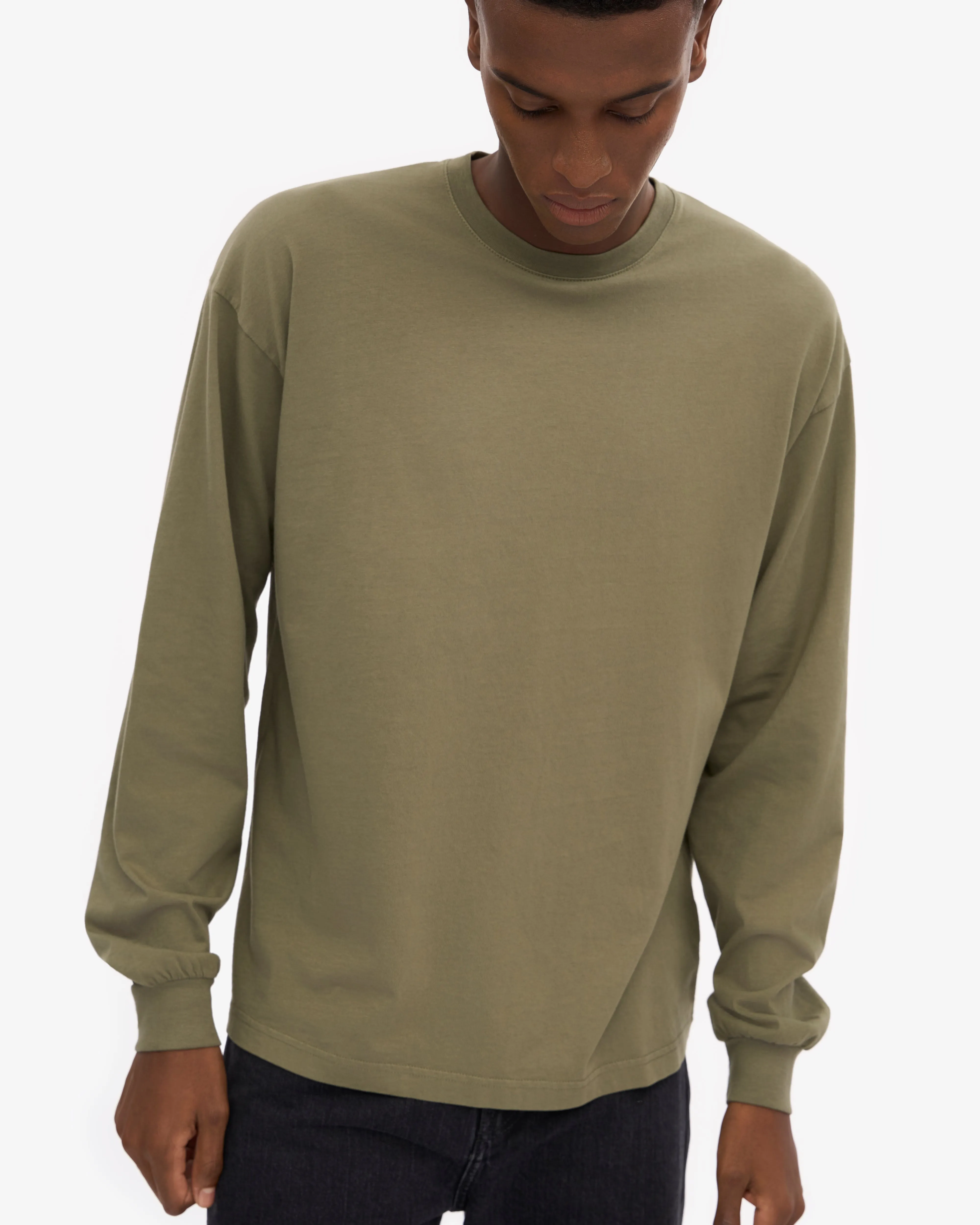 Oversized Organic LS T-Shirt - Dusty Olive