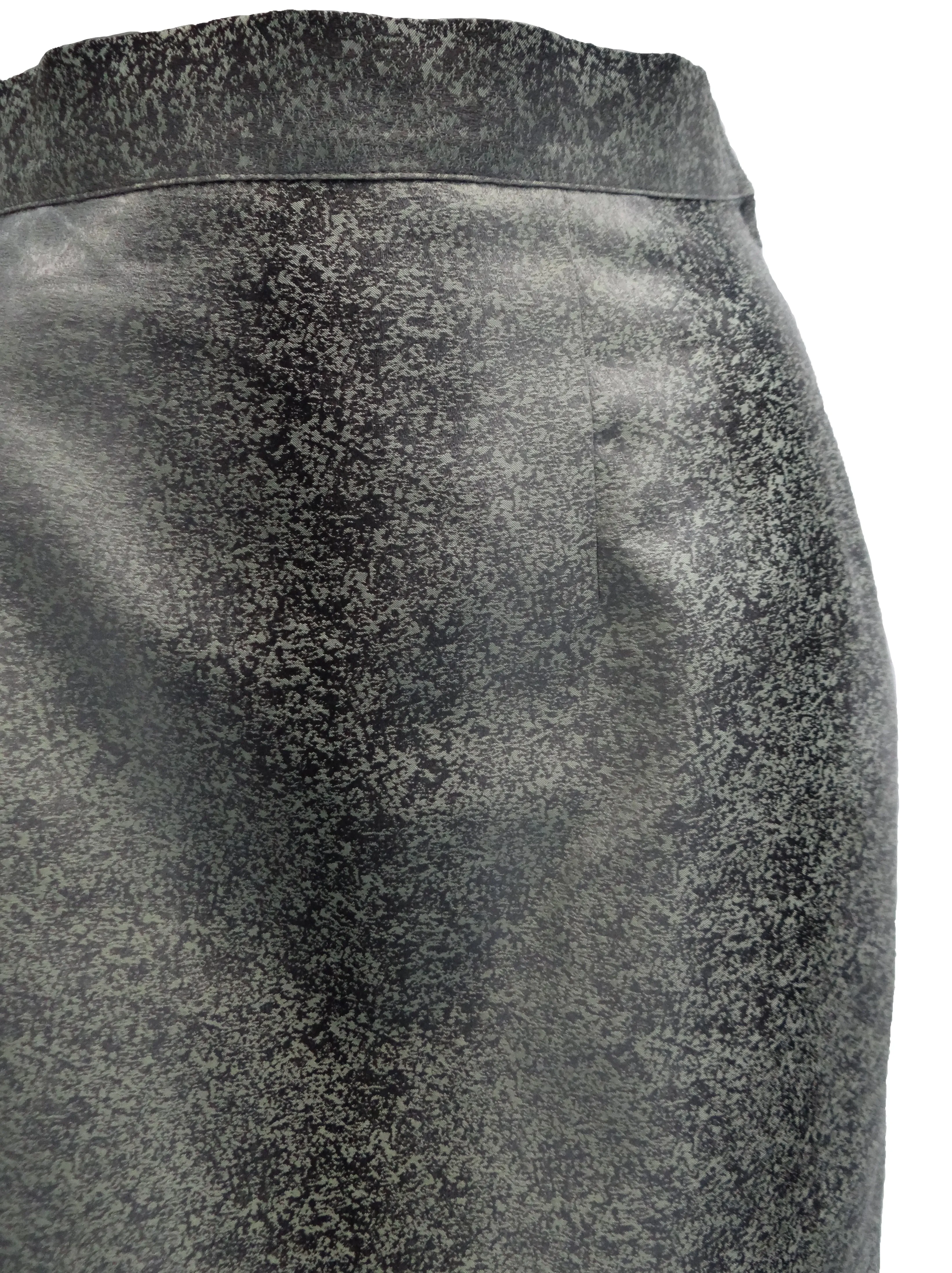 Ozbek 1990s Vintage Pencil Skirt in Mottled Brocade, UK10