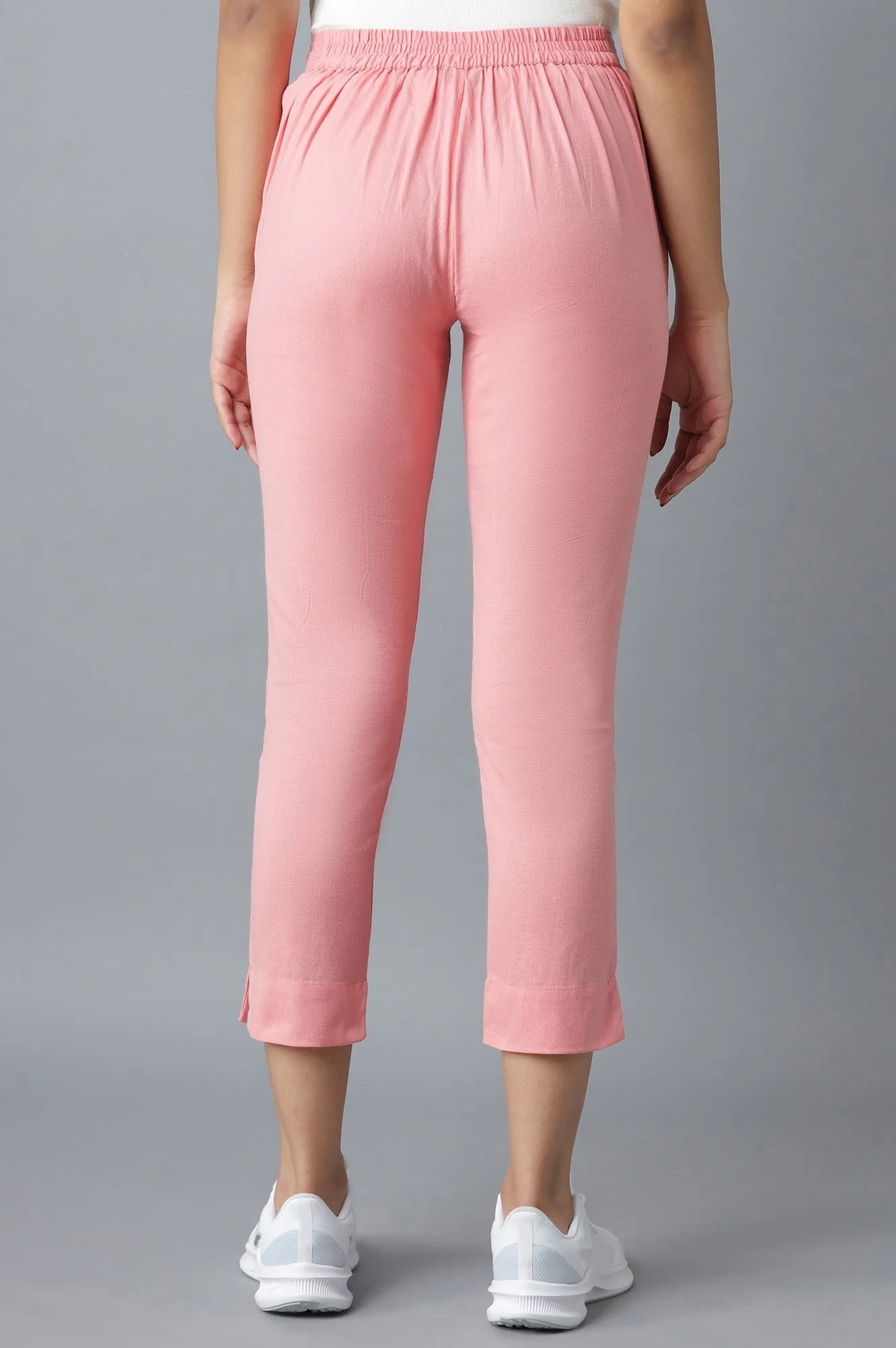 Pink rollup hem trousers