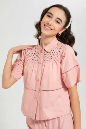 Pink Schiffli Blouse