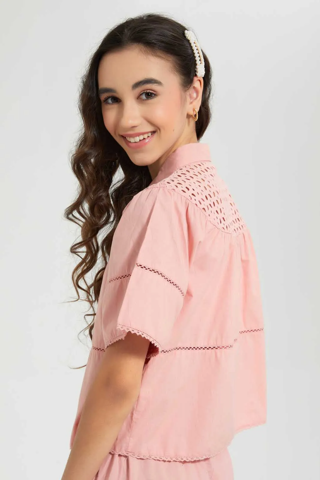 Pink Schiffli Blouse