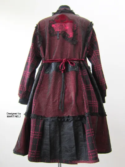 Plus Size Red Duster Coat,3XL Long Denim Coat for Women