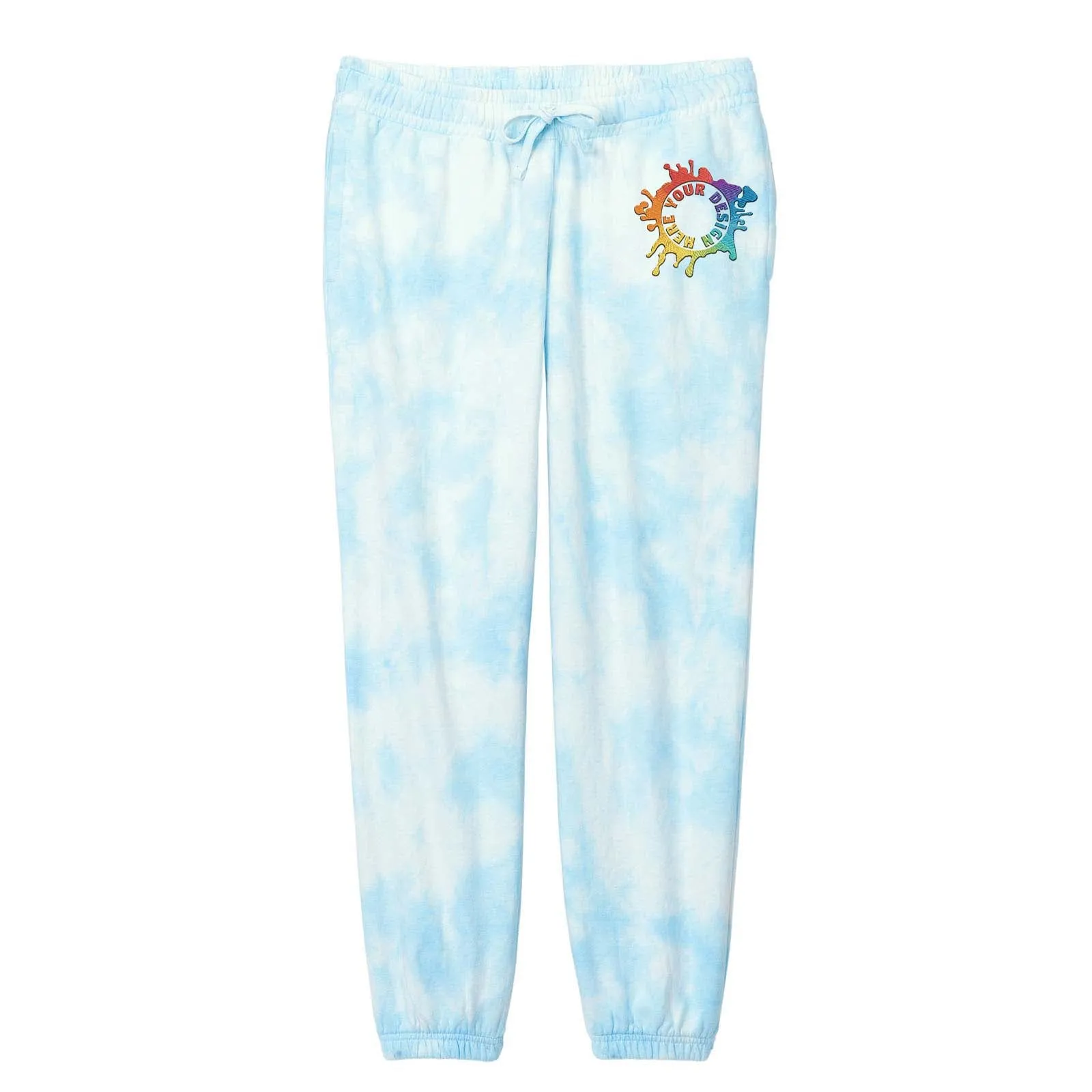 Port & Company® Ladies Beach Wash® Cloud Tie-Dye Sweatpant Embroidery