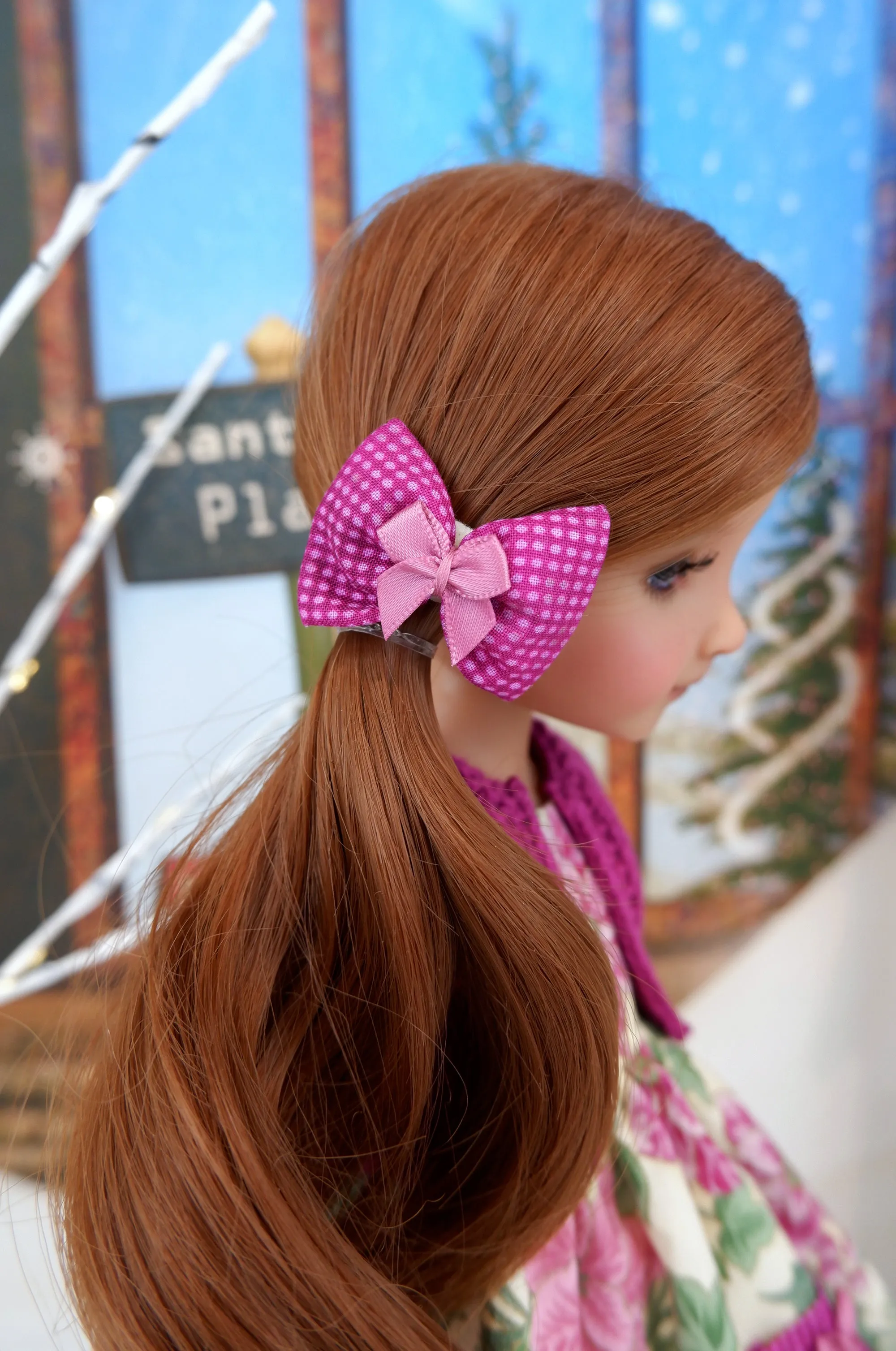 Pretty Pink Poinsettia - dress with sweater & shoes for Ruby Red Fashion Friends doll