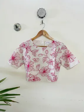 SALE- DORI EMBROIDERY CROP TOP MAGENTA
