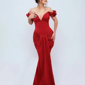 Sexy off the Shoulder V-Neck Formal Dress