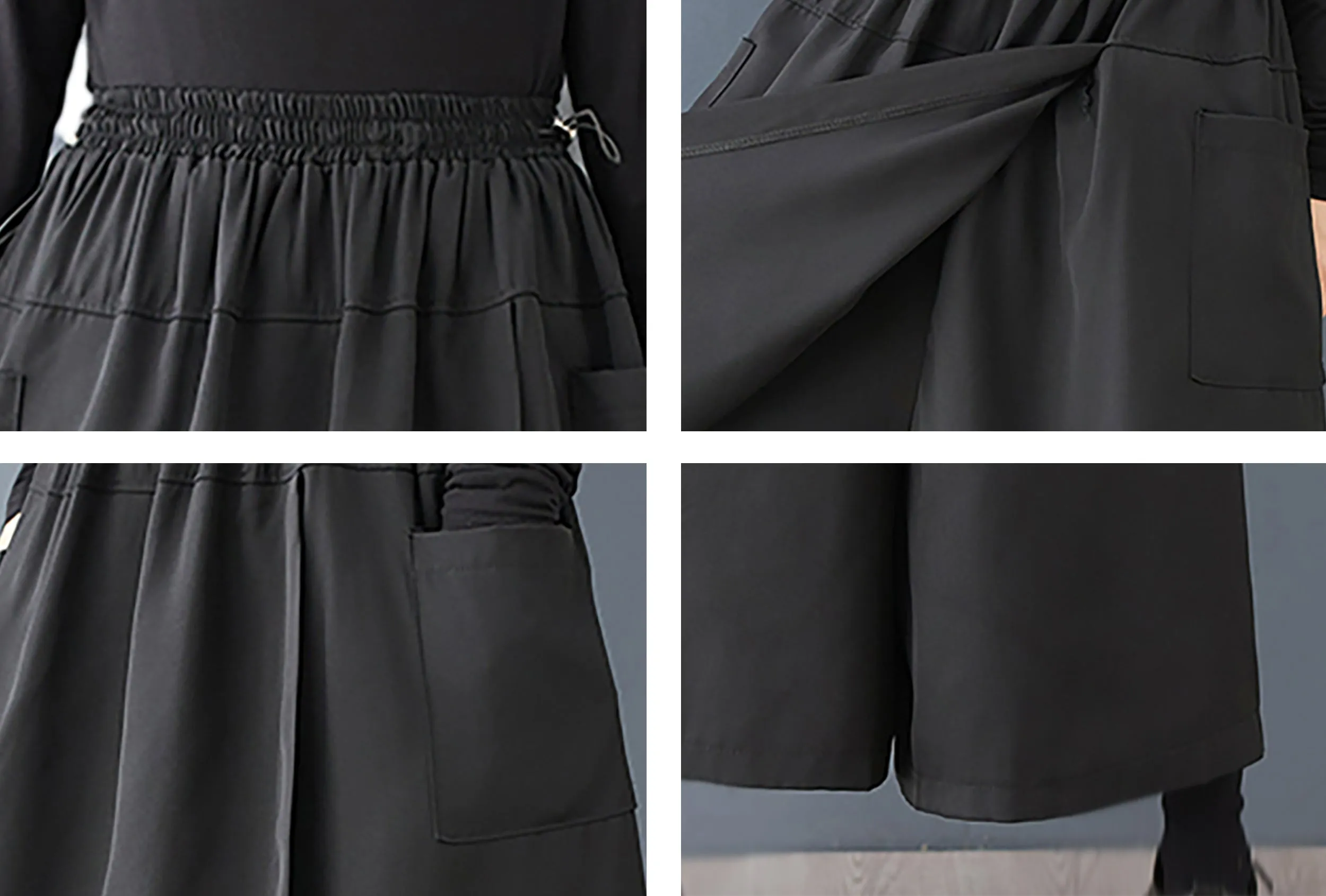 Side Slit Culottes Elastic Waist Pants