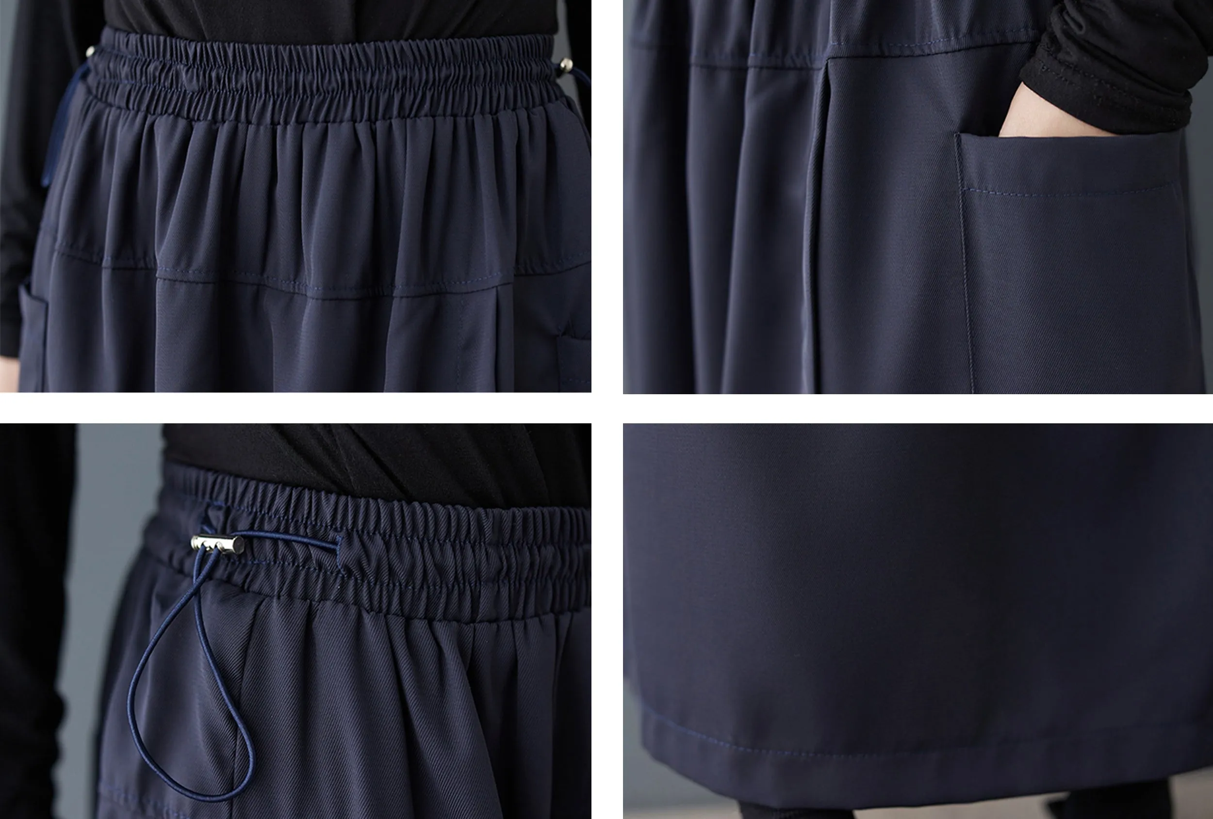 Side Slit Culottes Elastic Waist Pants