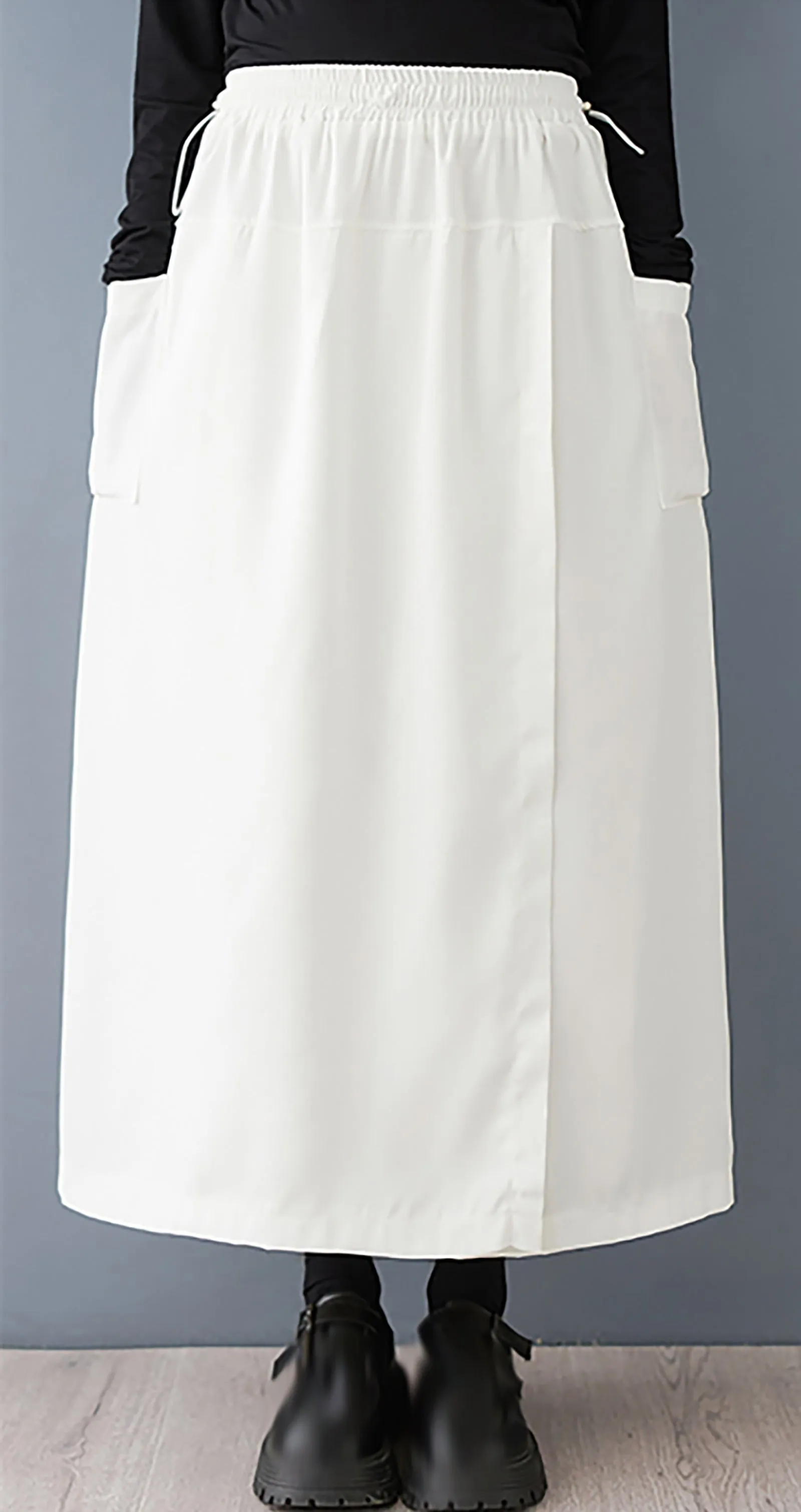Side Slit Culottes Elastic Waist Pants