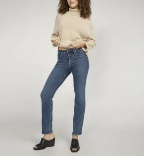 Silver Infinite Fit Mid Rise Straight Leg Jeans