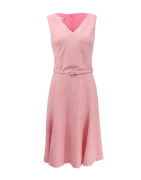 Sleeveless Silk Linen V-Neck Dress