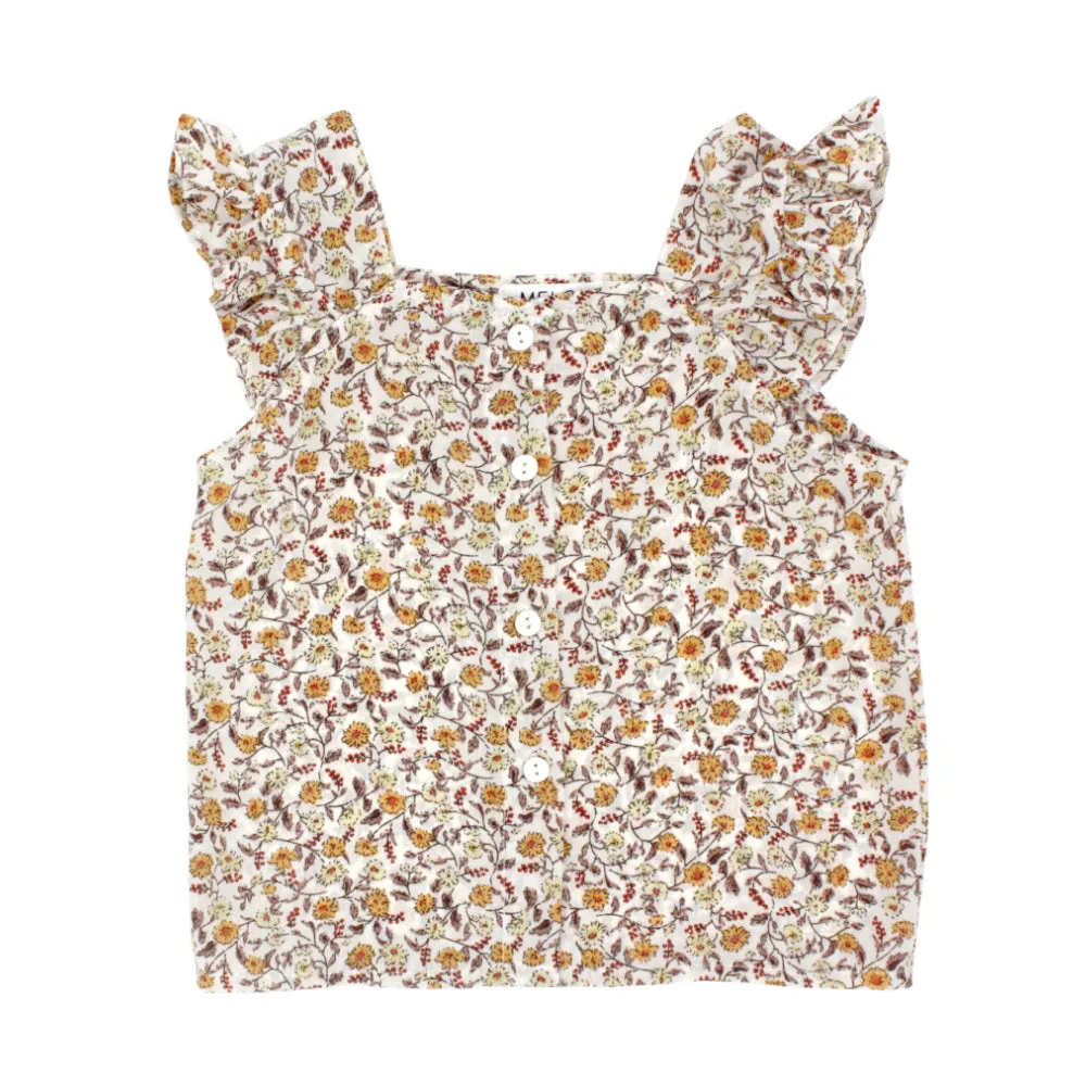 Square Neck Top, Floral