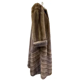 Stunning Alaskan Mink Fur Swing Coat  Hat Full Length L/XL David Green 90" Sweep
