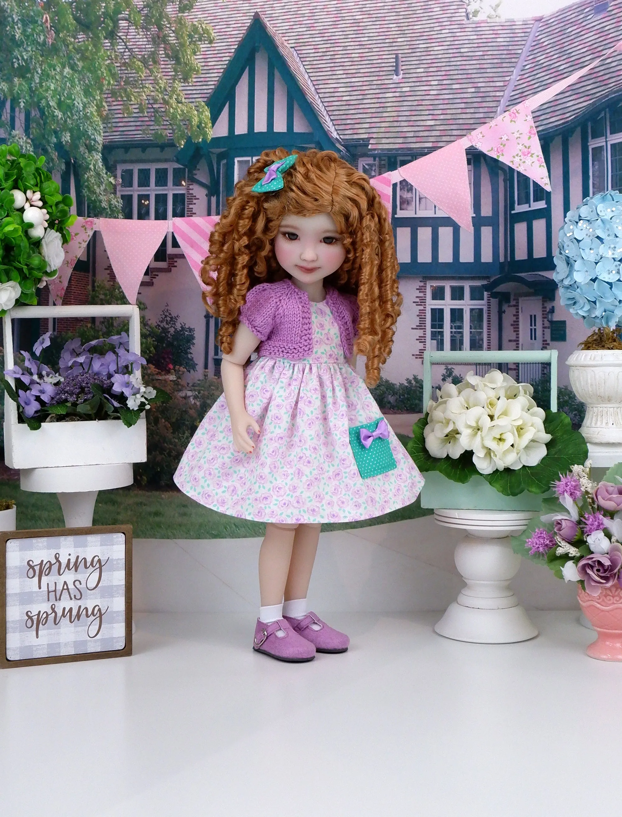 Sweet Rose - dress with sweater and shoes for Ruby Red Fashion Friends doll