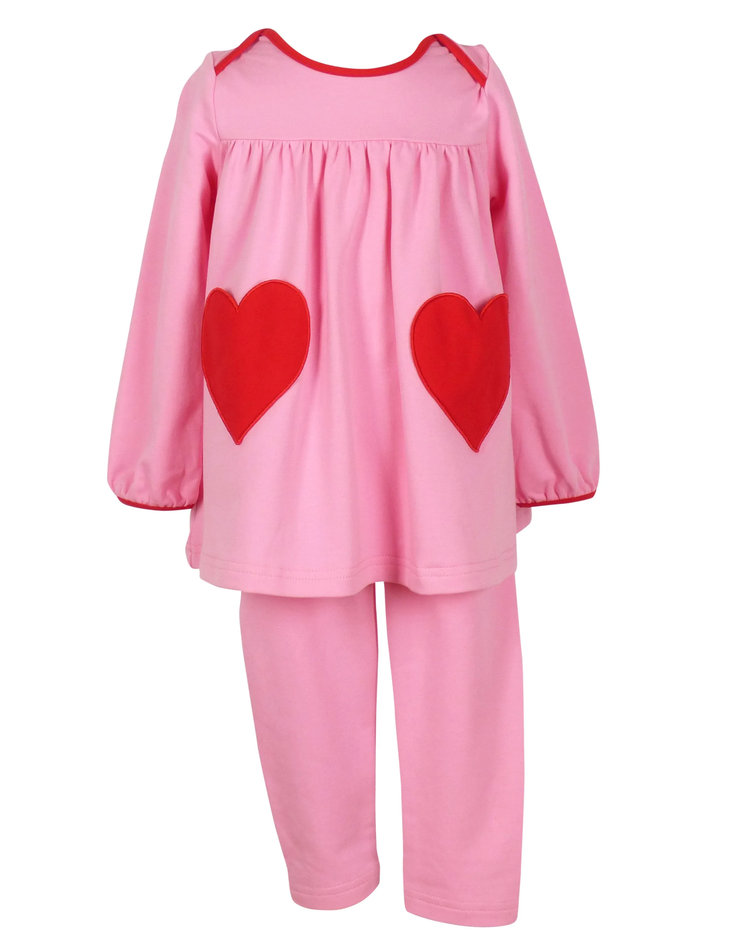 Tabby Tunic and Leggings - Pink with Hearts