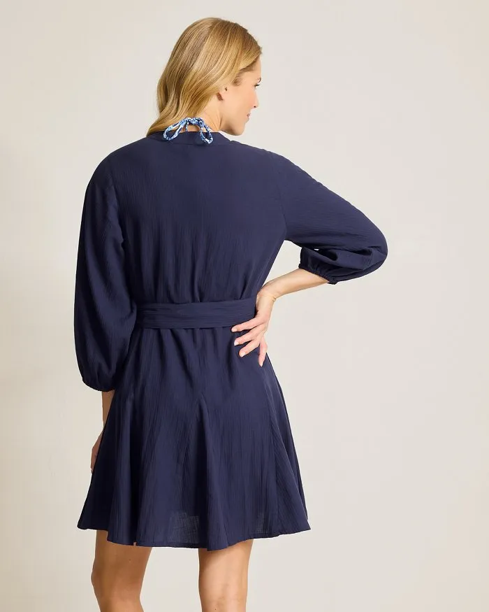 Tommy Bahama Bella Breeze Shirt Dress Cover Up - Mare Navy *