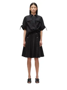 Tucked Front Shirt Dress (Black)