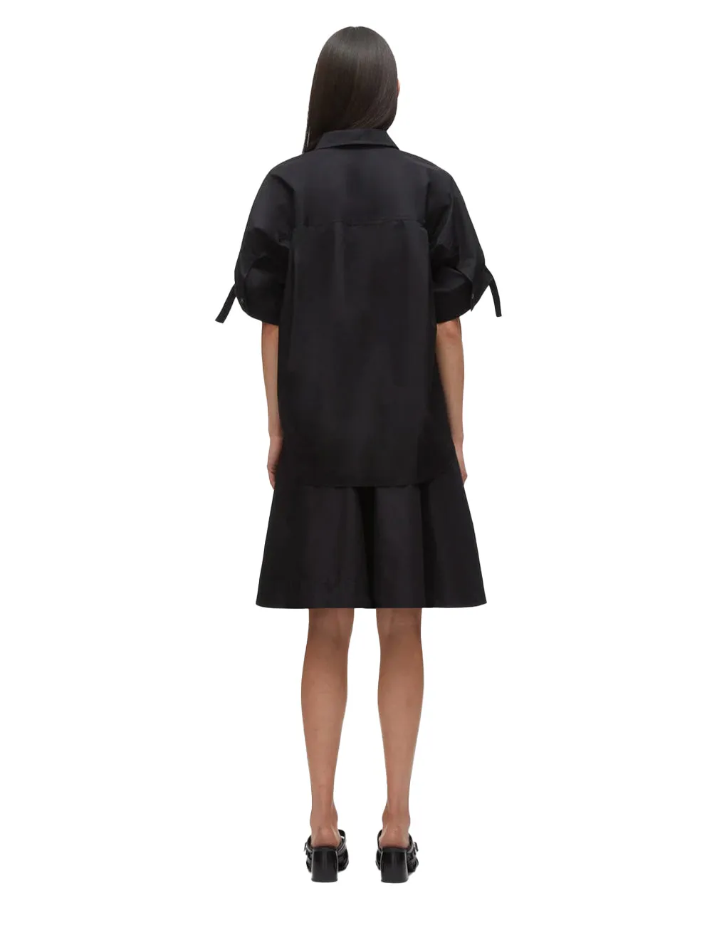 Tucked Front Shirt Dress (Black)