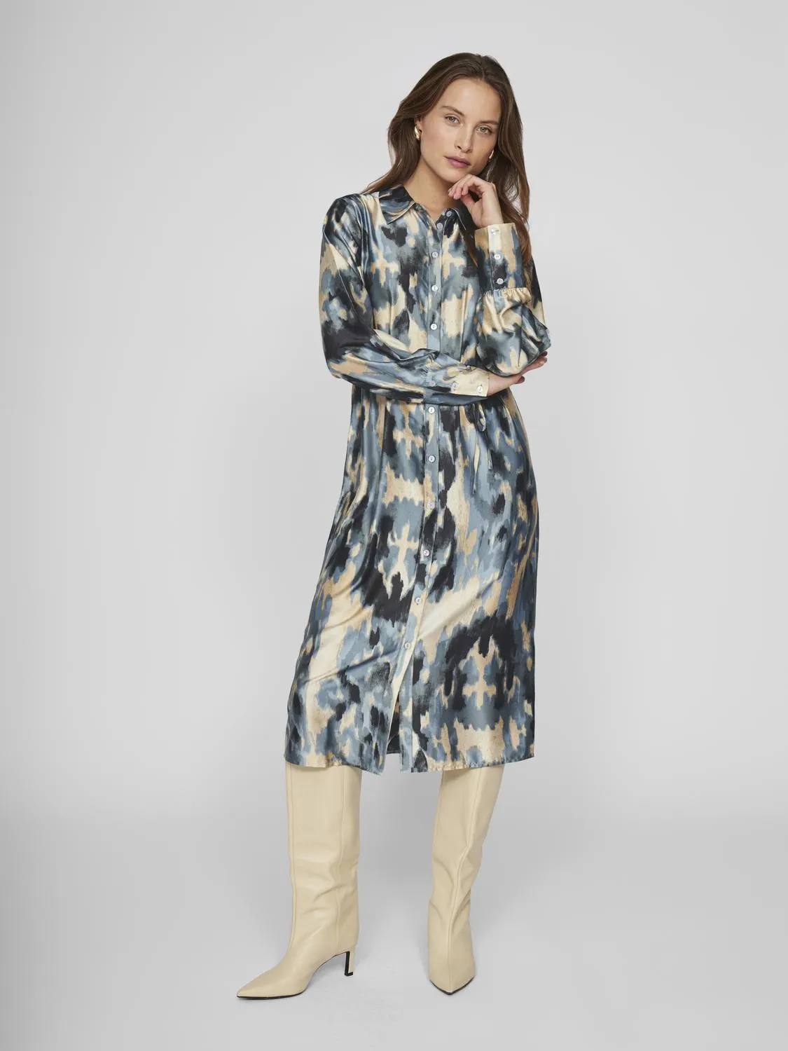 VIAGNES Midi Dress - Feather Gray