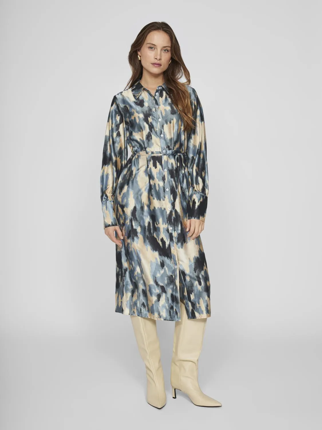 VIAGNES Midi Dress - Feather Gray