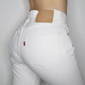 White 501 Levi's Jeans (S-M)