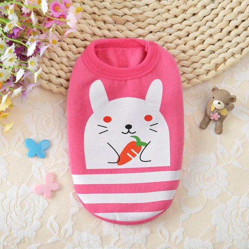 White Rabbit Holding Carrot Print Spring Puppy Tank Top