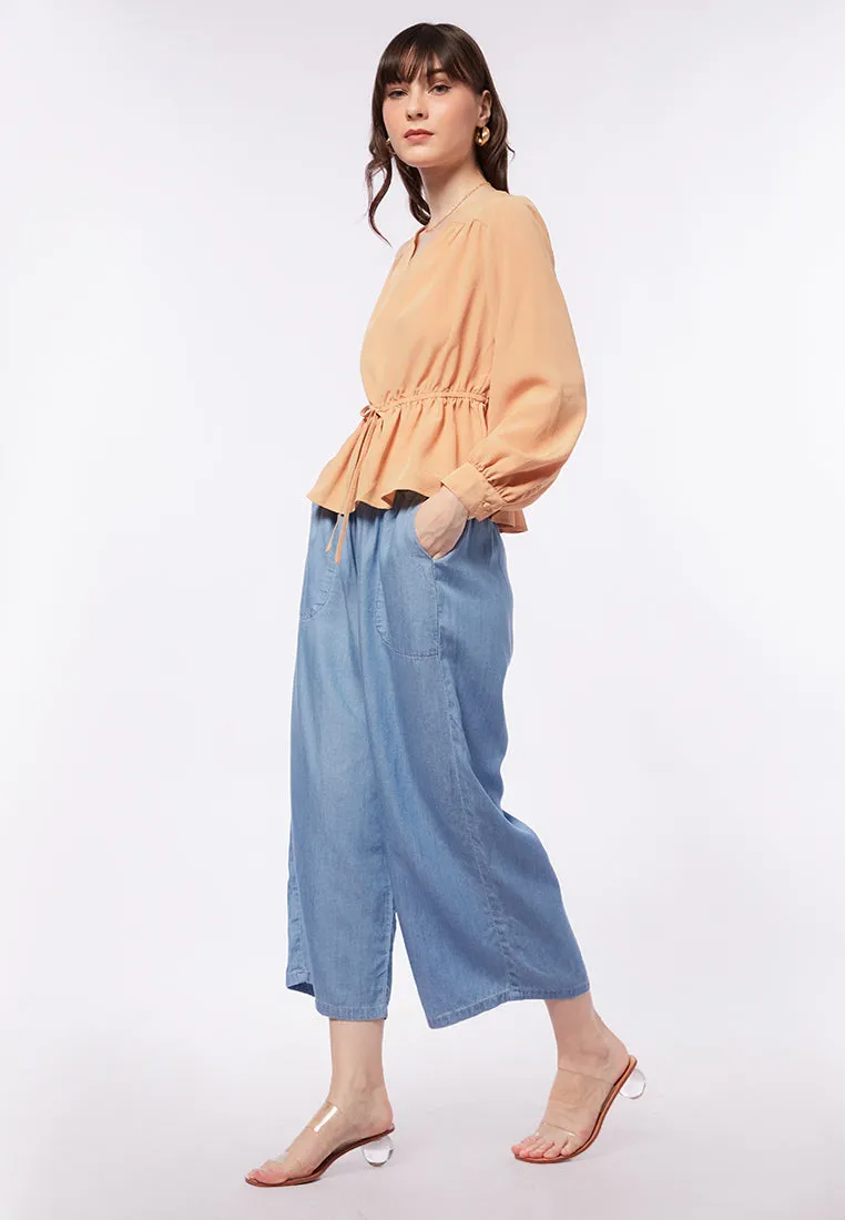 Wide Leg Culottes with Drawstring