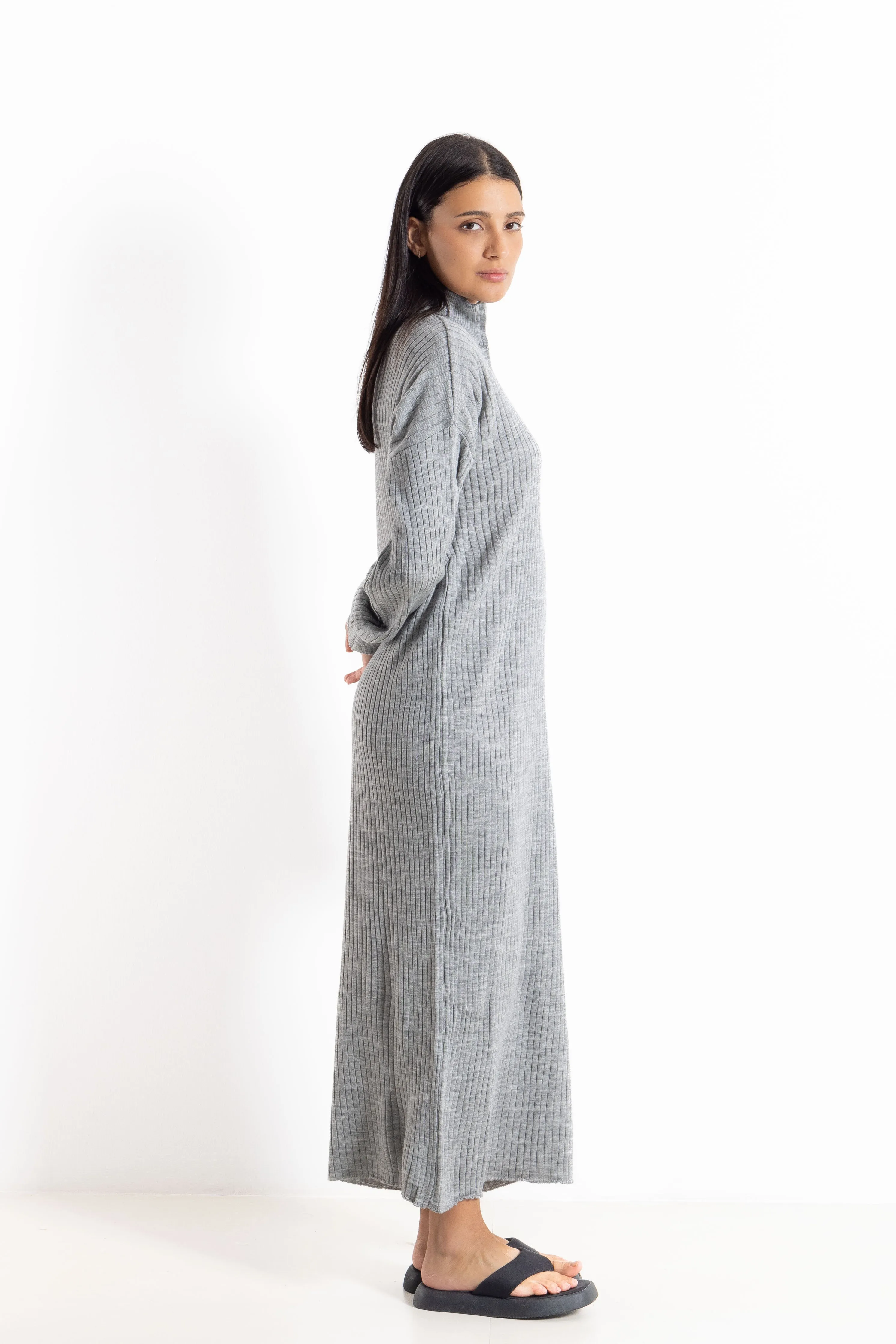 WOOL BLEND MAXI DRESS