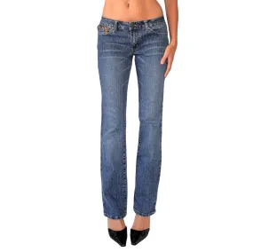 Y2K Cheetah Pocket Jeans (S)