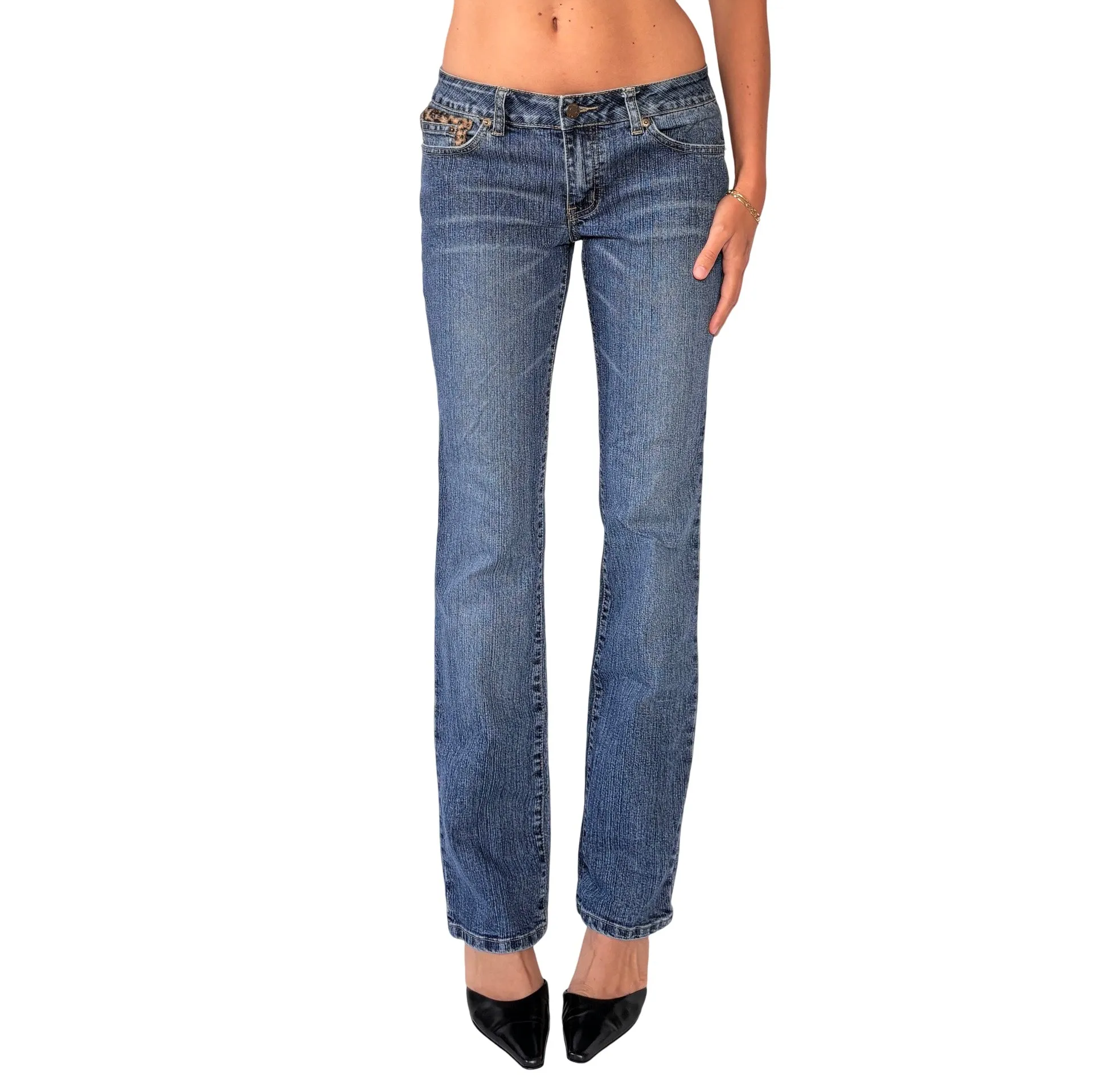 Y2K Cheetah Pocket Jeans (S)